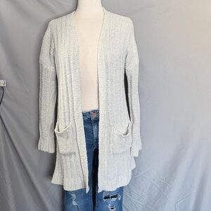 Pink Republic Cream Open-Front Cardigan